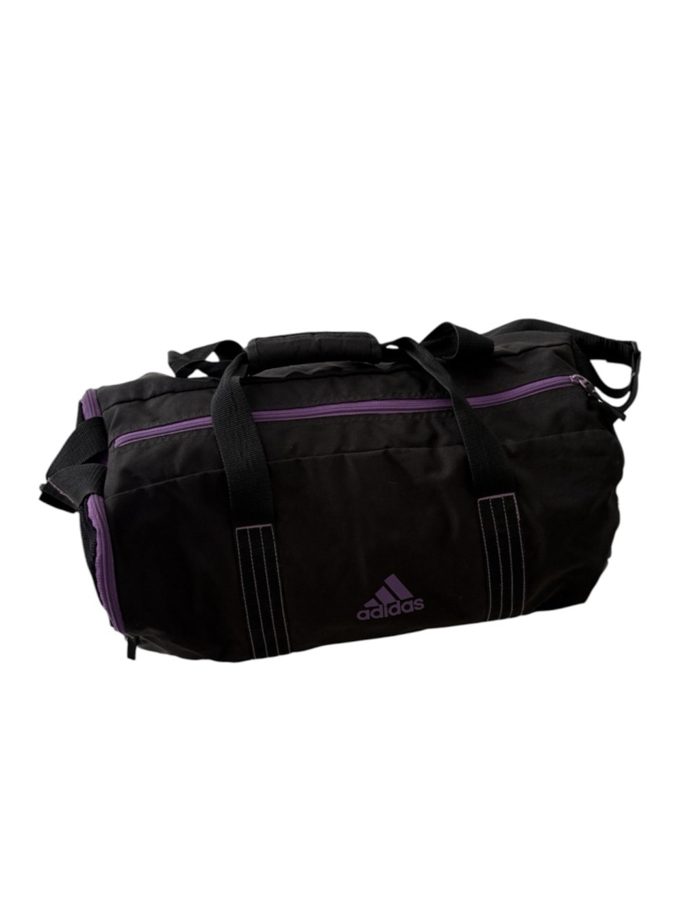 Adidas Black Sports Duffel Bag with Purple Trim - Women